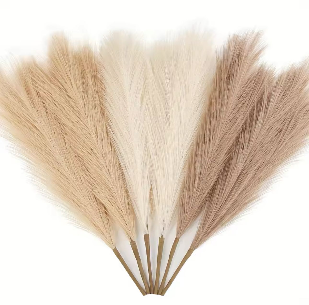 6PCS Artificial Pampas Grass Stems for Home Decor, Wedding & DIY Floral Arrangements